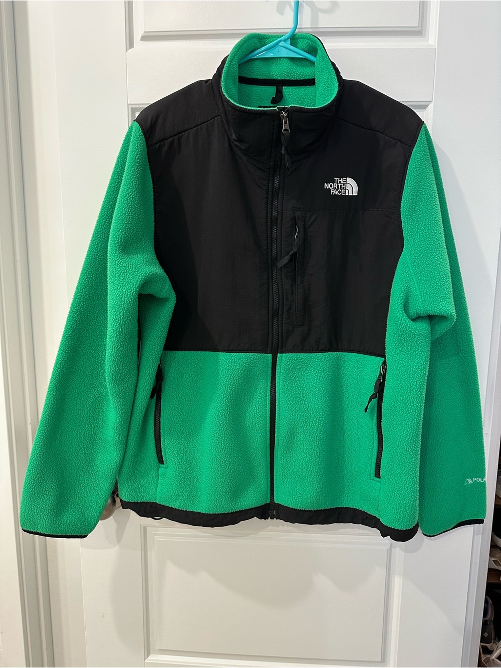 The North Face Womens Black and Green Fleece Jacket